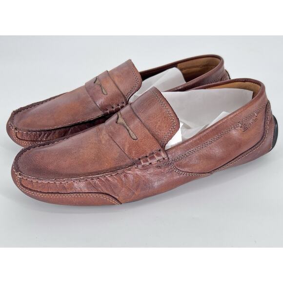 Clarks Ashmont Way Tan Leather Loafer Driving Shoes Men's 9.5M Comfort Slip On - Picture 4 of 12